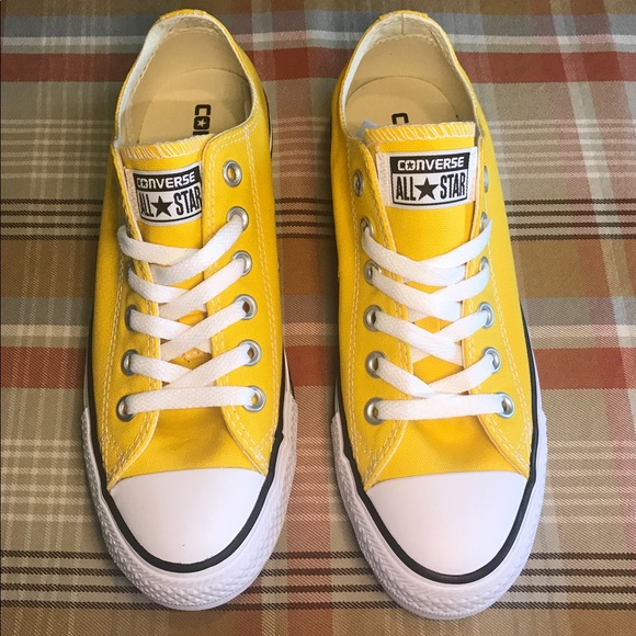 yellow women's converse shoes